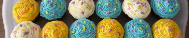 cupcakes jaune bleu et blanc
