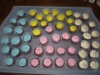 mini cupcakes bleu blanc jaune rose